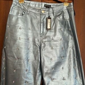 Blue jeweled pants